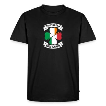 Irish Italian Half Gaelic Half - Men's Premium Organic T-Shirt - black - Front - Nico (187cm)