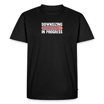 Downsizing Progress Gastric Surgery Bypass to - Men's Premium Organic T-Shirt - black - Front - Nico (187cm)