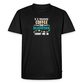 Coffee Beadwork Jewelry Manufacturer - Men's Premium Organic T-Shirt - black - Front - Nico (187cm)