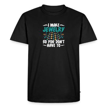 Je fais un expert en bijoux - T-shirt Premium bio Homme - noir - Devant - Nico (187cm)