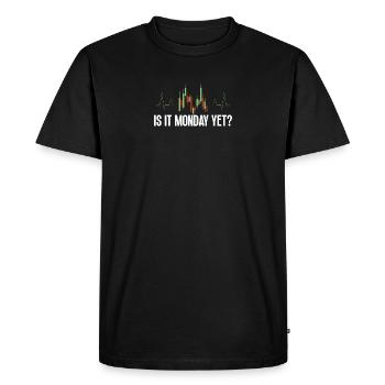 Drôle de proverbe de jour de trading c’est déjà lundi - T-shirt Premium bio Homme - noir - Devant - Nico (187cm)