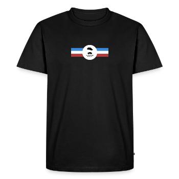 La Moustache Française - Drapeau horizontal - T-shirt Premium bio Homme - noir - Devant - Nico (187cm)