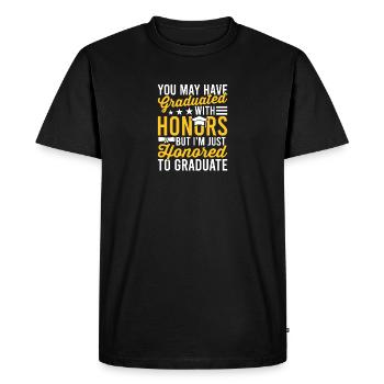 Honored to Graduate College Boys Girls from Family - Men's Premium Organic T-Shirt - black - Front - Nico (187cm)
