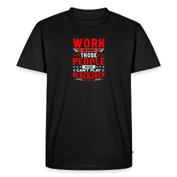 Jeu de cartes de casino Blackjack Joueur de Blackjack - T-shirt Premium bio Homme - noir - Devant - Nico (187cm)