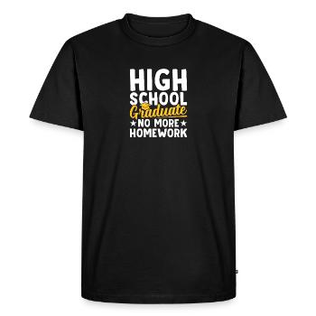 Diplômé du lycée lui ses garçons fille - T-shirt Premium bio Homme - noir - Devant - Nico (187cm)