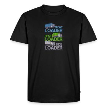 Types de dépotoirs à ordures Conducteur de camion à ordures Conducteur de camion - T-shirt Premium bio Homme - noir - Devant - Nico (187cm)
