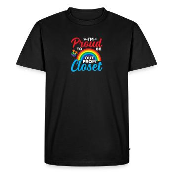 Fier de sortir du placard Conscience gay LGBTQ - T-shirt Premium bio Homme - noir - Devant - Nico (187cm)