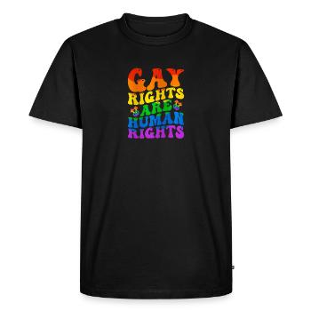 Les droits des homosexuels sont des droits humains Lgbtq - T-shirt Premium bio Homme - noir - Devant - Nico (187cm)