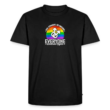 Tout le monde mérite des droits Fierté gay LGBTQ - T-shirt Premium bio Homme - noir - Devant - Nico (187cm)