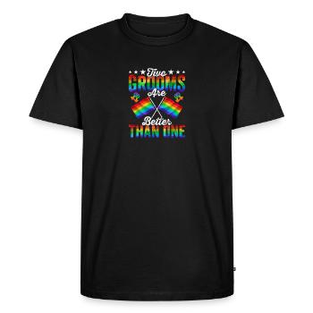 Deux Grooms Lgbtq Gay Wedding Equality Pride - T-shirt Premium bio Homme - noir - Devant - Nico (187cm)
