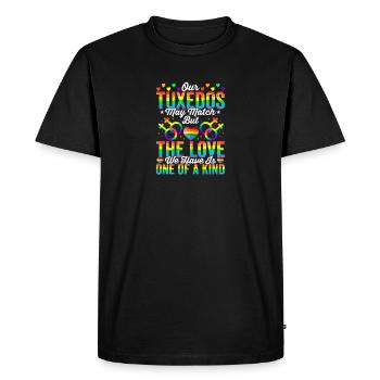 Amour Lgbtq Mariage gay Égalité Fierté Sensibilisation - T-shirt Premium bio Homme - noir - Devant - Nico (187cm)
