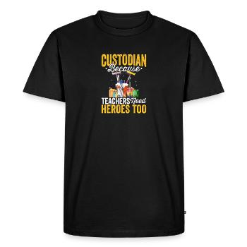 Teachers Need Heroes Housekeeper Housekeeping - Men's Premium Organic T-Shirt - black - Front - Nico (187cm)