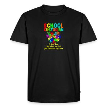Superviseur d’école Femme de ménage - T-shirt Premium bio Homme - noir - Devant - Nico (187cm)