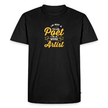 Je ne suis pas un poète, un amateur de poésie, un lecteur de poésie - T-shirt Premium bio Homme - noir - Devant - Nico (187cm)