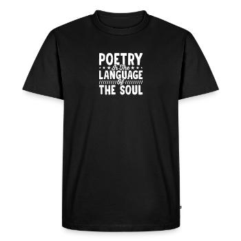 Poésie Langue de l’âme Poète Expert Poésie - T-shirt Premium bio Homme - noir - Devant - Nico (187cm)
