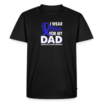 Portez du bleu clair pour le colorectal - T-shirt Premium bio Homme - noir - Devant - Nico (187cm)