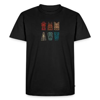 Tiki Hawaïen vintage Luau Maui Hawaii Party Tiki - T-shirt Premium bio Homme - noir - Devant - Nico (187cm)