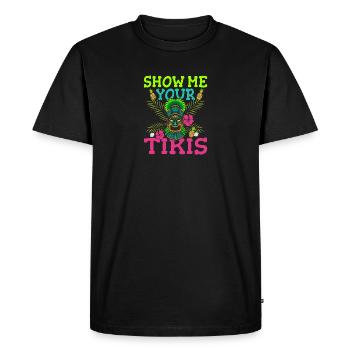 Montrez-moi Tikis Hawaiian Luau Maui Hawaii Party - T-shirt Premium bio Homme - noir - Devant - Nico (187cm)