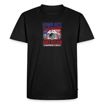 Craftsmanship, carpenter, woodworker - Men's Premium Organic T-Shirt - black - Front - Nico (187cm)