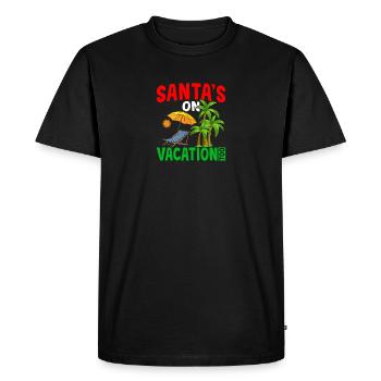 Santa Claus is on holiday Christmas in the - Men's Premium Organic T-Shirt - black - Front - Nico (187cm)