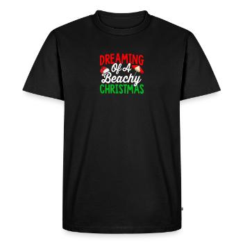 Strandy Christmas in July Santa Hawaiian - Men's Premium Organic T-Shirt - black - Front - Nico (187cm)