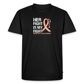 Their fight is our fight Endometrial cancer - Men's Premium Organic T-Shirt - black - Front - Nico (187cm)