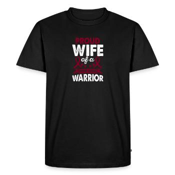 Épouse du Cancer Larynx Conscience guerrière - T-shirt Premium bio Homme - noir - Devant - Nico (187cm)
