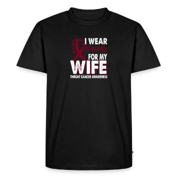 Portez un ruban bordeaux pour le - T-shirt Premium bio Homme - noir - Devant - Nico (187cm)