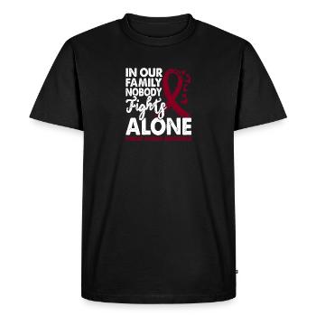 Personne ne lutte seul contre le cancer de la gorge - T-shirt Premium bio Homme - noir - Devant - Nico (187cm)