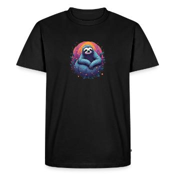 Paresseux psychédélique | Conception Chill Vibes | Tendance - T-shirt Premium bio Homme - noir - Devant - Nico (187cm)