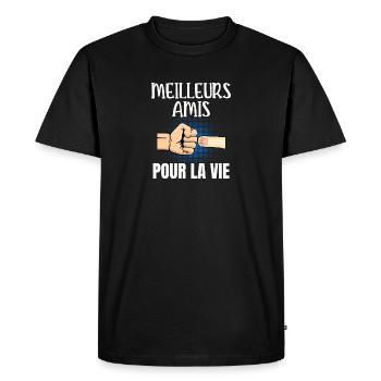meilleurs amis pour la vie - T-shirt Premium bio Homme - noir - Devant - Nico (187cm)