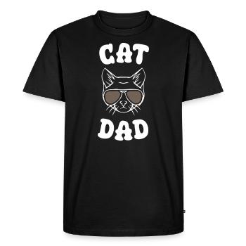 Papa chat - T-shirt Premium bio Homme - noir - Devant - Nico (187cm)