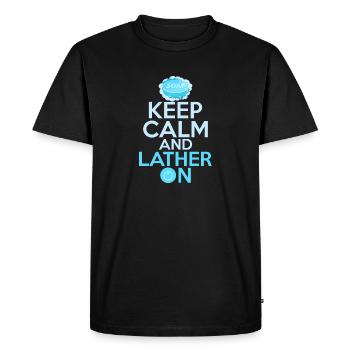 Keep Calm And Lather On Soapmaker Soapmaking - Men's Premium Organic T-Shirt - black - Front - Nico (187cm)
