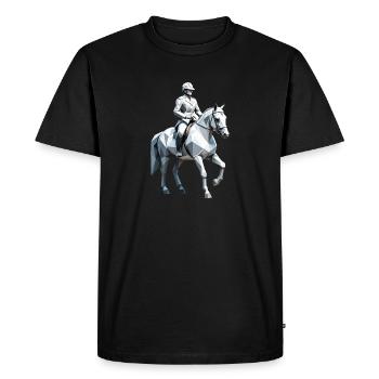 Cavalier Low Poly - Ballet Design - T-shirt Premium bio Homme - noir - Devant - Nico (187cm)