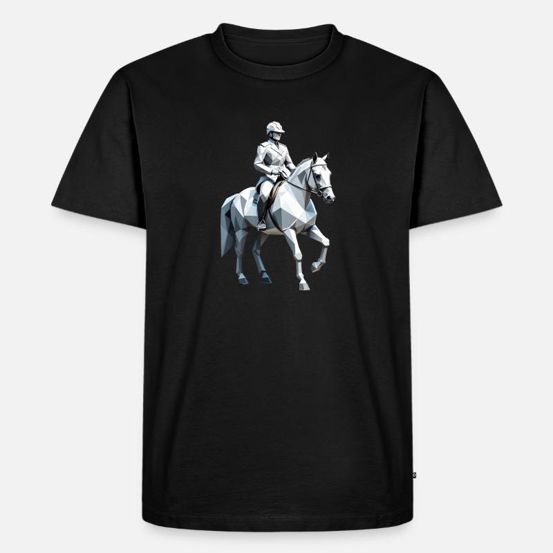 Cavalier Low Poly - Ballet Design - T-shirt Premium bio Homme - noir