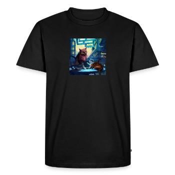 Drôles de chats Peinture Art Kitty Chaton - T-shirt Premium bio Homme - noir - Devant - Nico (187cm)