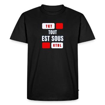TKT - T-shirt Premium bio Homme - noir - Devant - Nico (187cm)