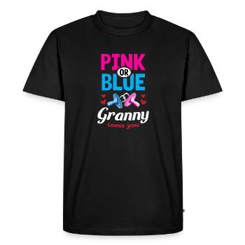 Mamie rose ou bleue vous aime Gender Reveal Party - T-shirt Premium bio Homme - noir - Devant - Nico (187cm)