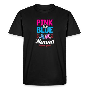 Pink or Blue Nanna Loves You Gender Reveal Party - Men's Premium Organic T-Shirt - black - Front - Nico (187cm)