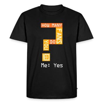 How many fans? - Men's Premium Organic T-Shirt - black - Front - Nico (187cm)