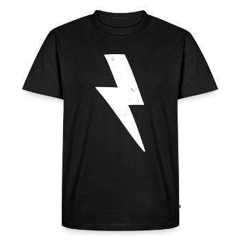 Éclair blanc - T-shirt Premium bio Homme - noir - Devant - Nico (187cm)