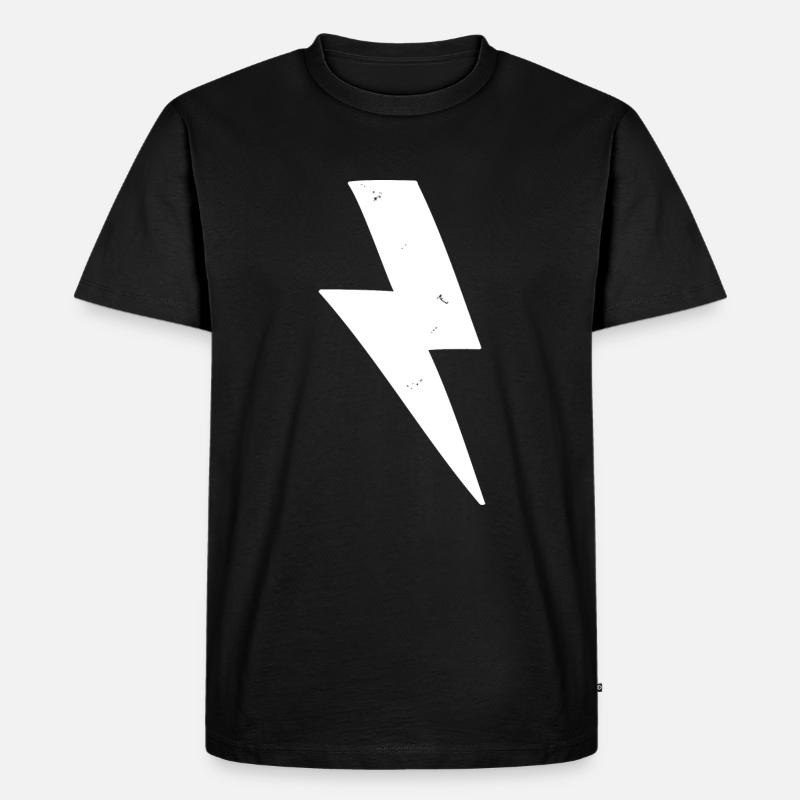 Weißer Blitz - Männer Premium Bio T-Shirt - Schwarz