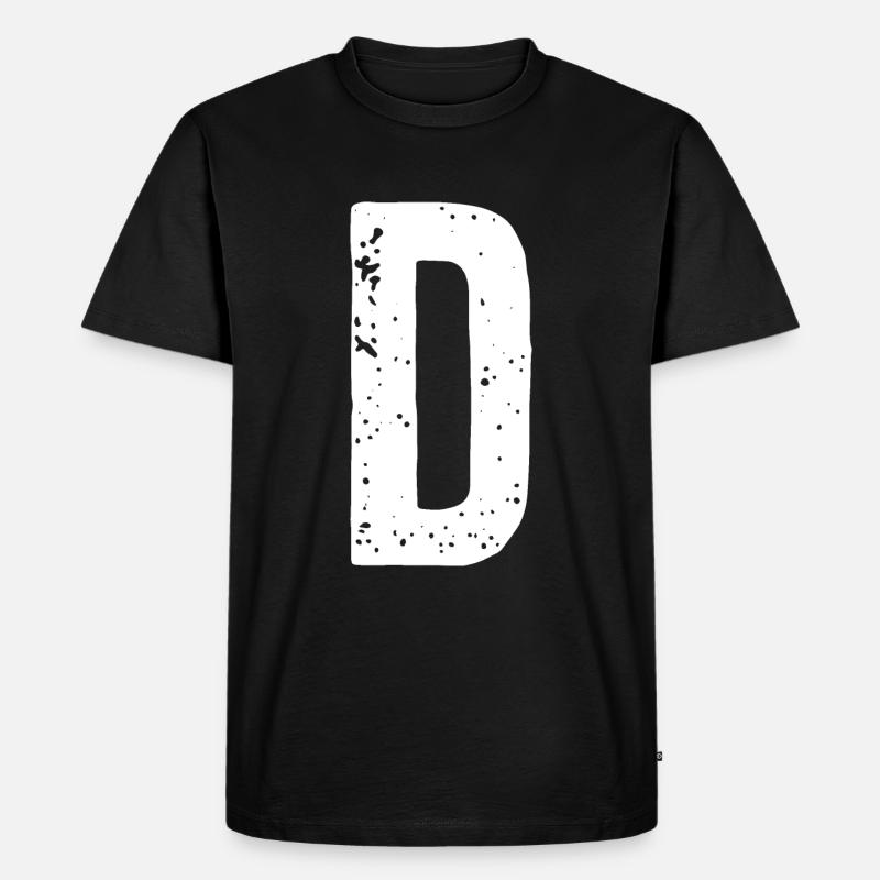 D-Buchstabe - Männer Premium Bio T-Shirt - Schwarz