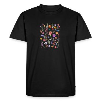 T-shirt floral Bloom with Grace - Collection Natur - T-shirt Premium bio Homme - noir - Devant - Nico (187cm)
