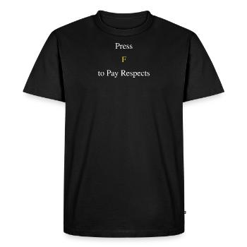 Appuyez sur F pour rendre hommage - T-shirt Premium bio Homme - noir - Devant - Nico (187cm)