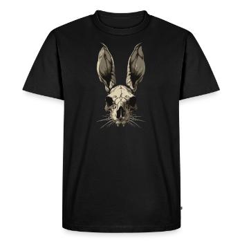Crâne de lapin zombie - T-shirt Premium bio Homme - noir - Devant - Nico (187cm)