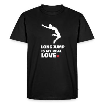 I love long jump - Men's Premium Organic T-Shirt - black - Front - Nico (187cm)