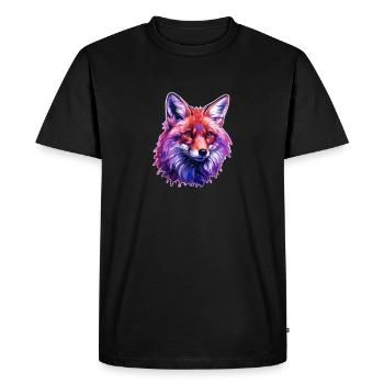 Tête de renard colorée - T-shirt Premium bio Homme - noir - Devant - Nico (187cm)