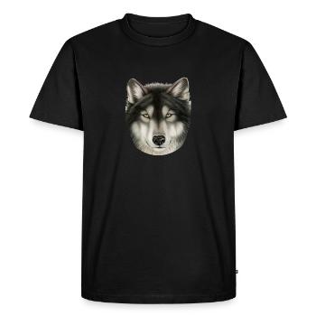 loup - T-shirt Premium bio Homme - noir - Devant - Nico (187cm)