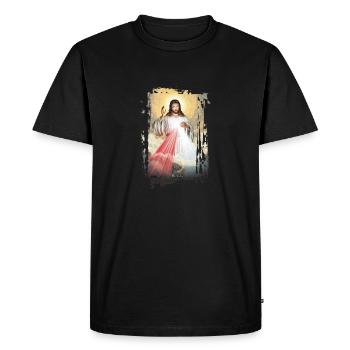 Jésus - T-shirt Premium bio Homme - noir - Devant - Nico (187cm)